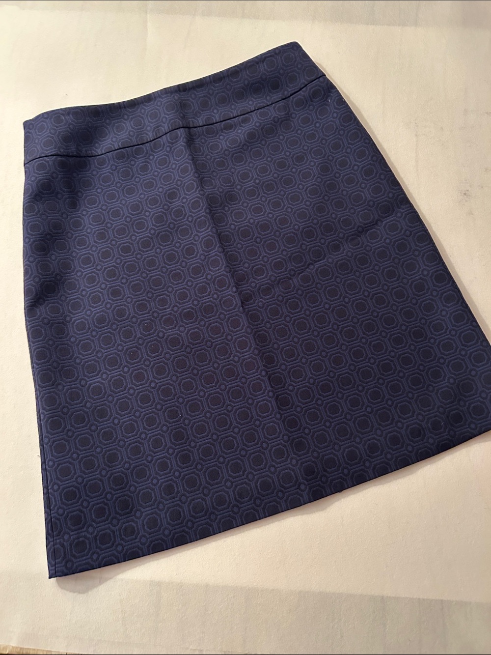 Talbots Navy Geometric Skirt